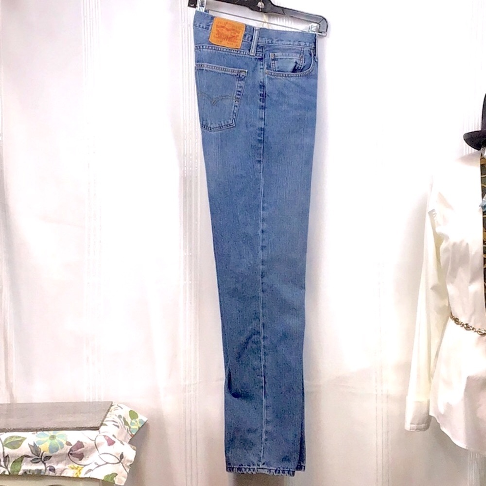 Men’s Levi’s 514 Straight Leg 💯% Cotton Zip Front 33 X 32 Denim Blue Jeans - Picture 11 of 11